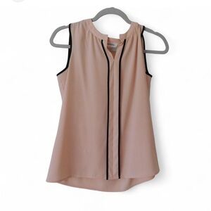 Black Trim Pink Blouse